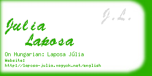 julia laposa business card